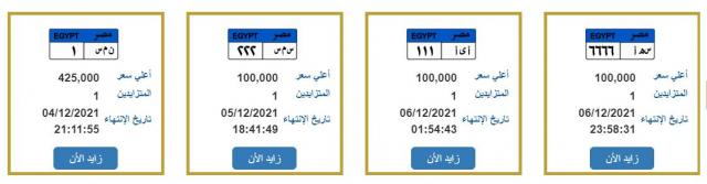 لوحات مميزة للبيع بنظام المزايدة الإلكترونية